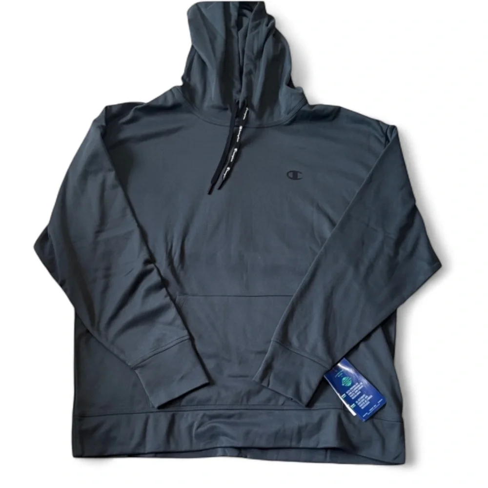 NWT Champion Grey Long Sleeve Hoodie Moisture Wicking Size XL